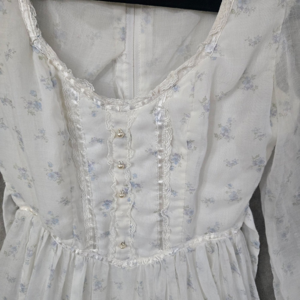 Vtg Gunne Sax Dress‎ Sz 5 Floral Cottagecore Prairie Milkmaid Romantic Victorian - Picture 14 of 16